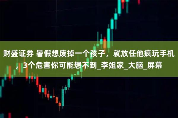 财盛证券 暑假想废掉一个孩子，就放任他疯玩手机，3个危害你可能想不到_李姐家_大脑_屏幕